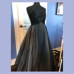 Black and Grey Empire Waist Ballgown
